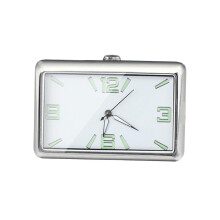 Stick On Clock Car Dashboard Analog Luminous Clock, SelfAdhesive, Silver Horizontal, Compatible With Car, Bike, Boat
