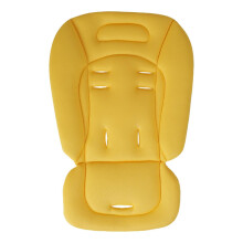 Baby Stroller Cushion Breathable Cotton Seat Insert With Adjustable Straps Washable StainResistant Pad Lemon Yellow