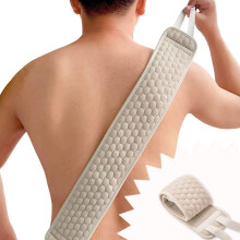 Cepillo de espalda de doble textura para piel seca y áspera, suave exfoliante de panal y toalla de tela más suave, lavable a máquina y duradero,