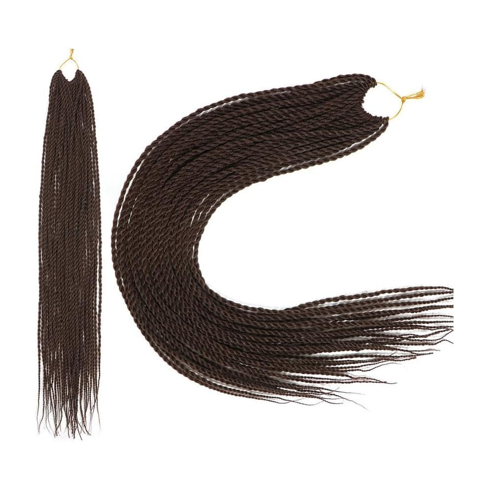 Unisex Brown Passion Twist Hair 24 Inch Water Wave Synthetic Crochet Braids Long Bohemian Braids Hair Extensions