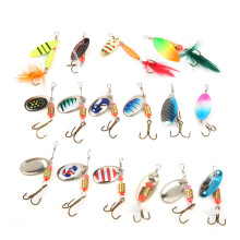 Brightly Colored Fishing Lures Spinnerbait, Hard Metal With Treble Hooks, Continuous Flash And Vibration For Bass And Trout