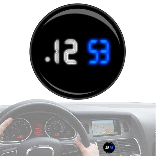 Car Dashboard Clock with LED Display, Touch Screen Control, Waterproof Digital Clock for Car Air Vent