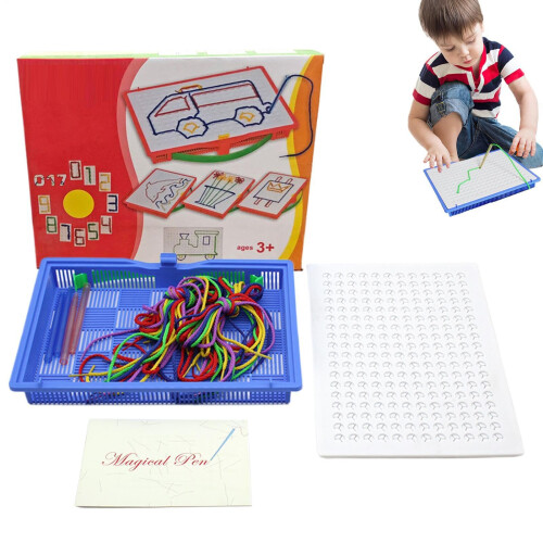 String Art Kit for Kids, DIY String Weaving Drawing Board, Educational Craft Set