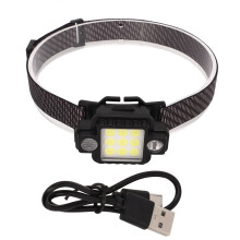 Stirnlampe für Outdoor-Aktivitäten mit Bewegungssensor, wiederaufladbar per USB, superhelle Beleuchtung, wasserdicht, verstellbarer Lichtkegel,