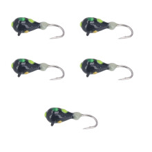 Leurres de pêche à glace en tungstène phosphorescents UV, ultra-sensibles, pour la pêche au crapet, à la truite et au bar. Hameçons résistants