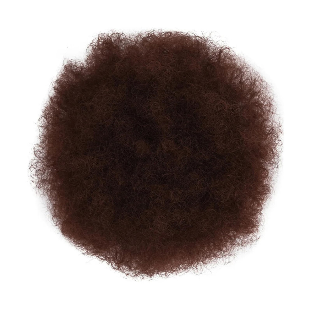 Unisex Synthetic Afro Puff Hair Bun Clipin Drawstring Ponytail Hair Extension Kinky Curly Short 33Cm One Piece