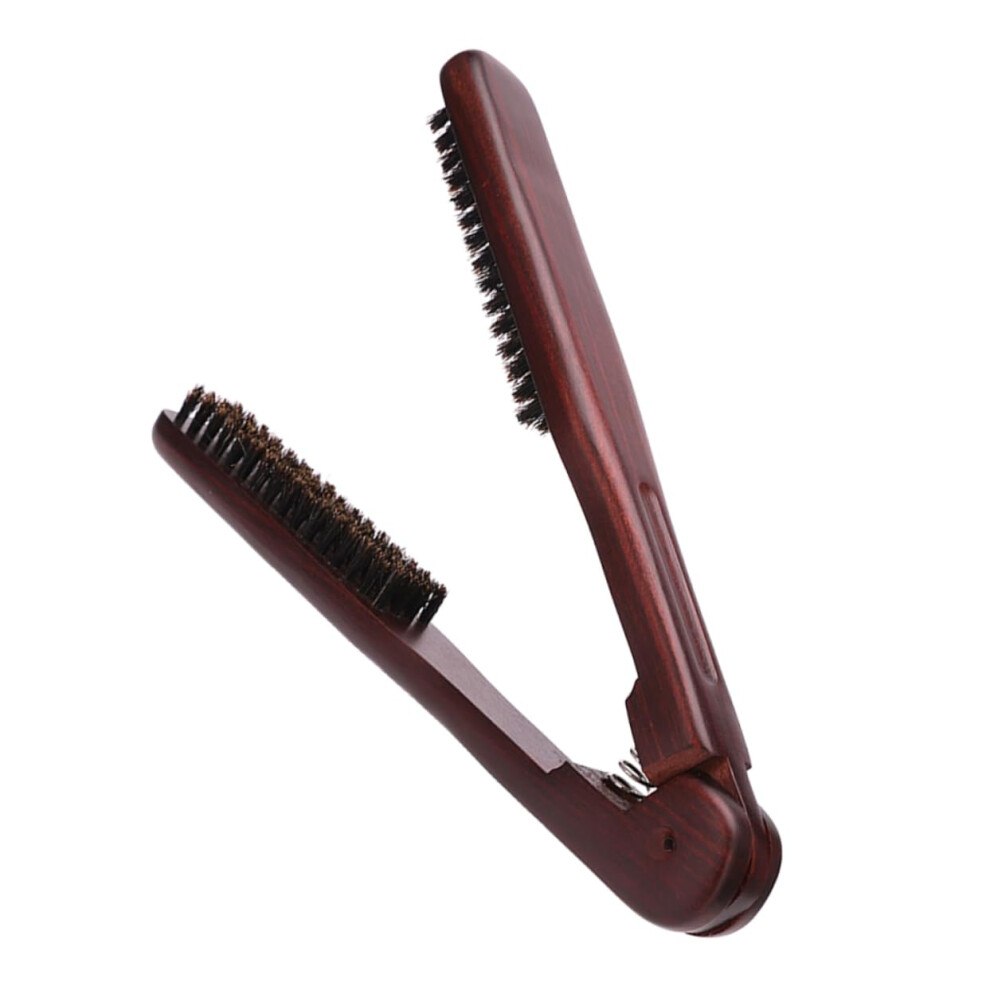 Hair Straightening Brush with AntiStatic DoubleSided Comb for Travel and Salon Styling