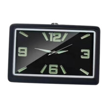 Stick On Dashboard Car Clock, Mini Quartz Analog, Luminous, Air Vent Clock, Black Horizontal, Easy Installation, Boat