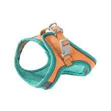 1Set Adjustable Cat Harness with Leash Reflective Design for Safe and Breathable for Small Cats and Kittens Orange Green