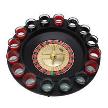 Roulette Wheel Set with Wine Glasses, Adult Games for Parties, Casino Games Black