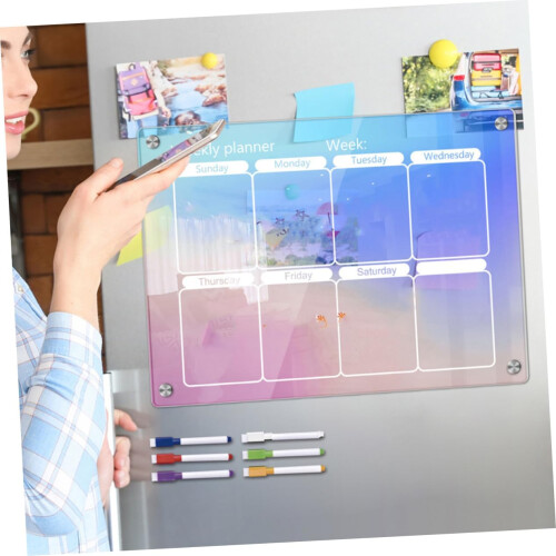 1 Set Magnetic Weekly Planner with Wipeable Design for Refrigerator 1