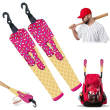 Ice Cream Protective Baseball Bat Grip Cover, Padded Cover with Zipper and Hook, Fits for Baseball and Softball Bats, Easy On/Off Grip Protector 2pcs