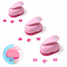 Set of 3 creative motif punches, paper punches, motif hole punch set, 10 mm, 15 mm, 25 mm, decorative scrapbook paper punch set.