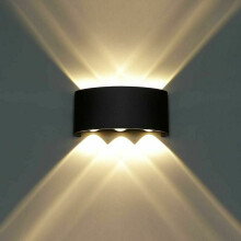 Lampada da parete a luce calda brillante da 6W, in lega di alluminio aeronautico con 6 perline distanziate, per uso interno ed esterno, inclusi