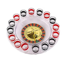 Roulette Wheel White Precision Bearings Roulette Wheel Set with 16 Wine Glasses Leisure Table Games for Home Night Party Game Casino Games