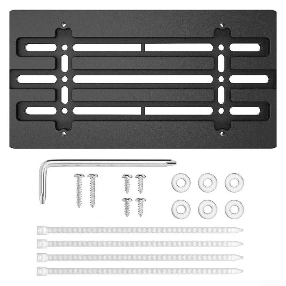 Universal Front License Plate Bracket Holder Kit With Screws And Wrench, Abs Uv Resistant Black 9119770203762
