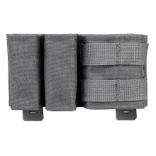 Porta-carregador tático compatível com sistema MOLLE, ampla compatibilidade garante uso versátil para diversos tamanhos de carregadores.