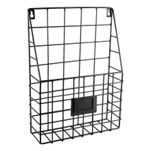 Wall Organiser Rack, File Holder Shelf, MultiCompartment Storage, Metal, 29 x 9 x 40 cm