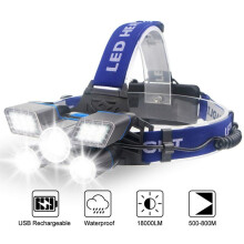 Ultrahelle LED-Stirnlampe für Outdoor-Abenteuer, Betriebsanzeige, mehrere Leuchtmodi, wasserdicht nach IPX5, komfortables, verstellbares Kopfband,