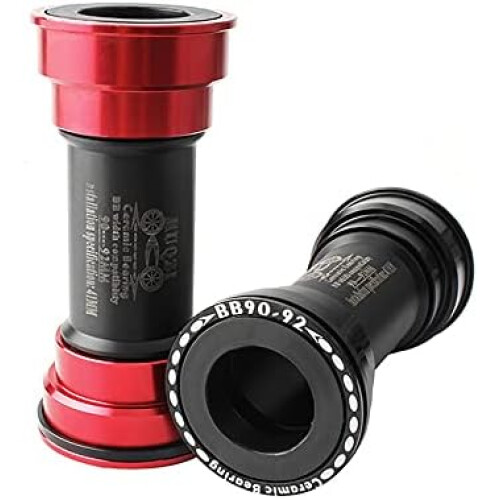 Bicycle Press Fit BB. Screw/Thread Deep Clamp BB. Bicycle Tooth Plate Axle Inner Bracket Screw Type BB Red. 2