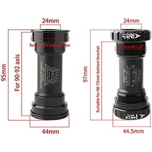 Bicycle Press Fit BB. Screw/Thread Deep Clamp BB. Bicycle Tooth Plate Axle Inner Bracket Screw Type BB Red. 1