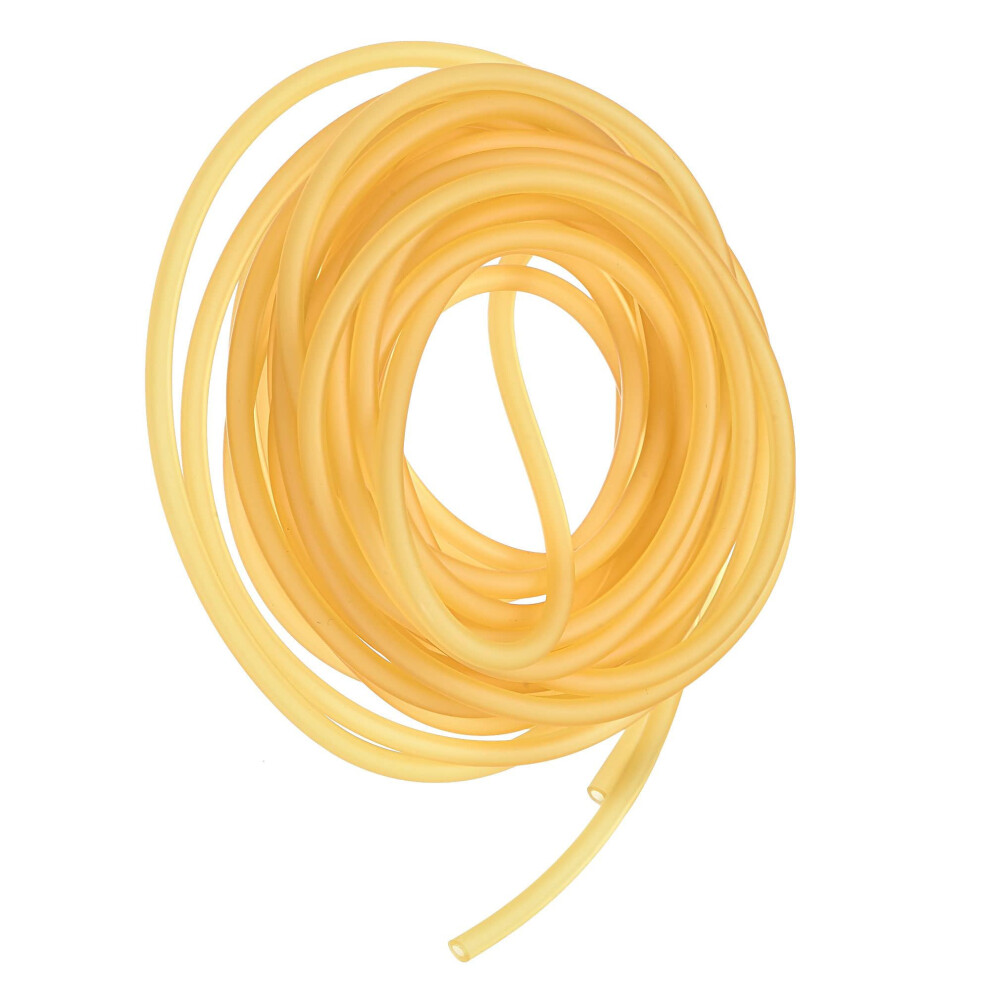 Natural Latex Rubber Tubing 1.6mm ID x 3.2mm OD, 5m Yellow Elastic Hose For Sports Exercise Stretching, Laboratory Home Use