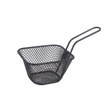 Fryer Basket Stainless Steel, Chips/French Fries Baskets, Skimmer Spoon, Food Display Strainer, Black Large