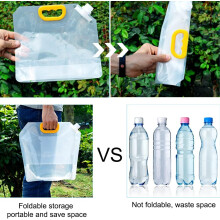 Contenitore d'acqua di emergenza pieghevole, perfetto per sport all'aria aperta ed escursionismo, plastica alimentare senza BPA per garantire la
