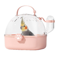 Parrot Excursion Bag, Bird Carrier Travel Cage with Water Bottle  Pink