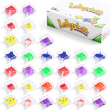 24 Pieces Balance IQ Maze Game Mini Maze Cube Puzzle Box 3D Brain Maze Toy Puzzles Party Supplies Ideal Gift for Kids and Adults