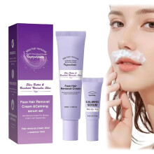 Facial hair removal, soothing hair removal, 100% cut, safe for sensitive skin, gentle and painless facial hair removal cream, 1 piece