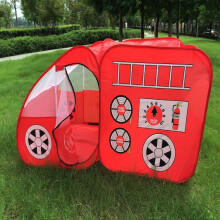 Avontuurlijke brandweerwagen speeltent, stimuleert fantasierijk speelplezier met een realistisch brandweerwagenontwerp, gemaakt van polyesterstof
