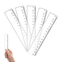 Pack of 6 Rulers 15 cm, Transparent with Metric  Inch Scale for Students