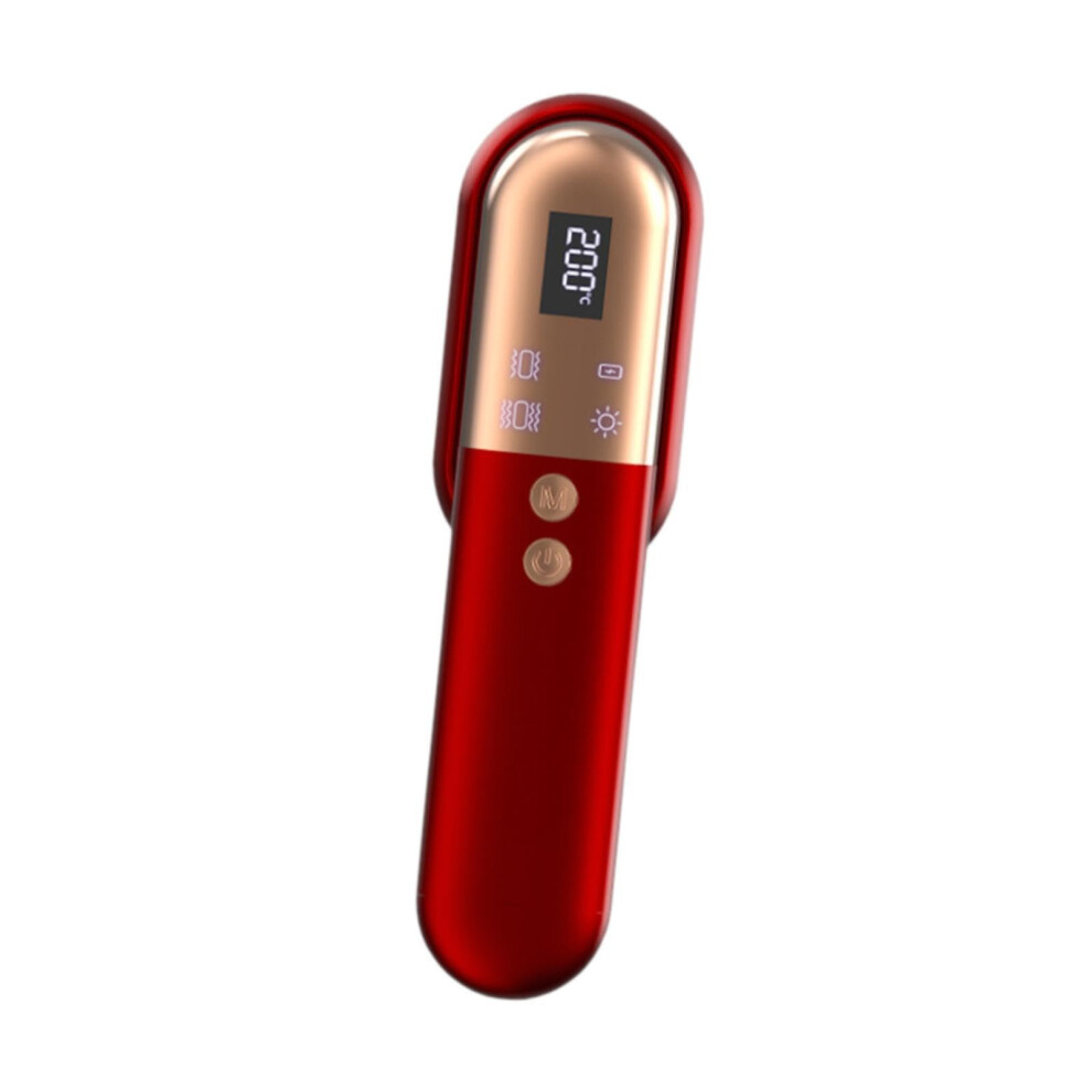 Hair Straightening Comb USB Rechargeable Travel Size Brush with Adjustable Temperature and AntiScald Design