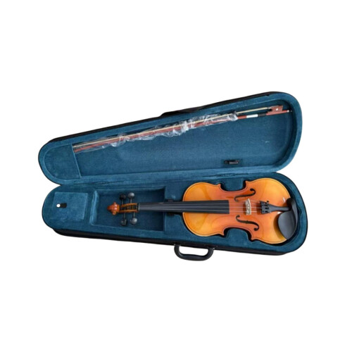 Beginner violin for adults, 4/4 size, fully pressed solid wood (yellow, 3/4) 3/4 yellow
