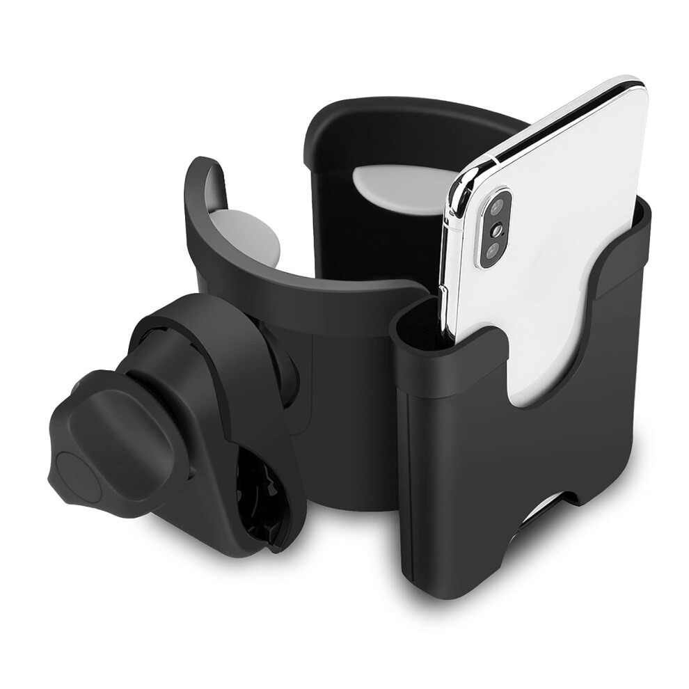 Versatile Compatibility for Most Baby Strollers, Wheelchairs, Walkers, Bikes, and Scooters, Universal Stroller Cup Holder with 360 Degrees Rotation an