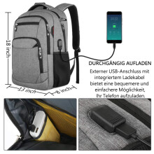 Vysoko výkonný batoh na notebook na služobné cesty, odolná vodeodolná tkanina s pohodlným dizajnom chrbta s prúdením vzduchu a