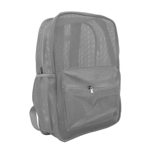 Adjustable Shoulder Straps Transparent Mesh Backpack, Stadium Approved Durable Polyester Mesh for School Safety Requirements, Quick Security Check, Be 2