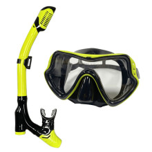 Masque de plongée avec tuba, confortable et étanche, idéal pour l'exploration sous-marine. Verres antibuée renforcés pour une sécurité