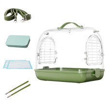 Bird Carrier Travel Cage Portable Clear Bird Carrier Backpack Hamster with Supplies Cockatiel Travel Accessories Pet Travel Bag Green
