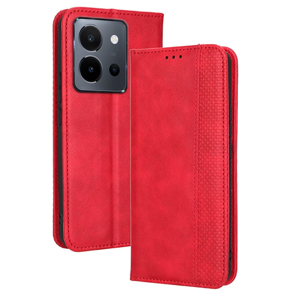 Flip Leather Mobile Phone Case For Vivo Y36 (6.64 Inches) Vivo Y36 Red 9119770209634