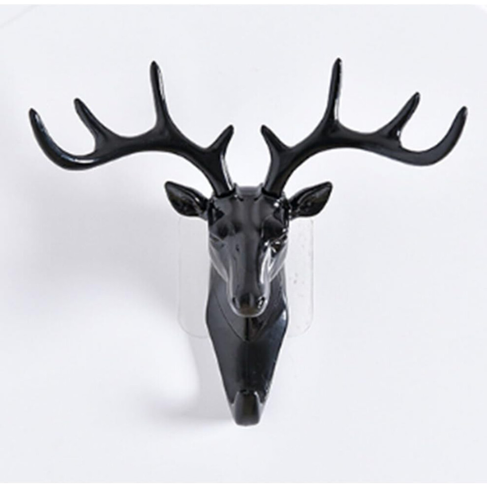 Heavy Duty Resin Deer Head Hooks, Antler Wall Hangers, 2 Pieces/Set, Easy To Install, Strong For Everyday Use, Requires Clean Surface 9454554840154
