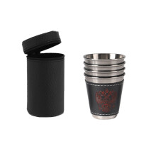 Nonrust Steel Shot Glass Set Portable Leather Cover-70ML