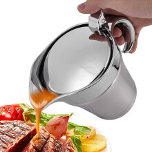 500 ml Stainless Steel Thermal Gravy Boat With Hinged Lid, DoubleWalled Sauce Jug For Serving Vanilla Sauce And Cream