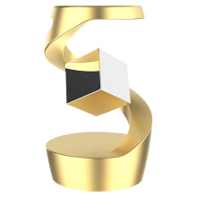Rotating Desk Toy, Floating Desk Toy, Fidget Rotating Spinner Desk Toy, NonSlip Design, Wearresistant, 6.5 cm, Black/Gold, for Home Decoration