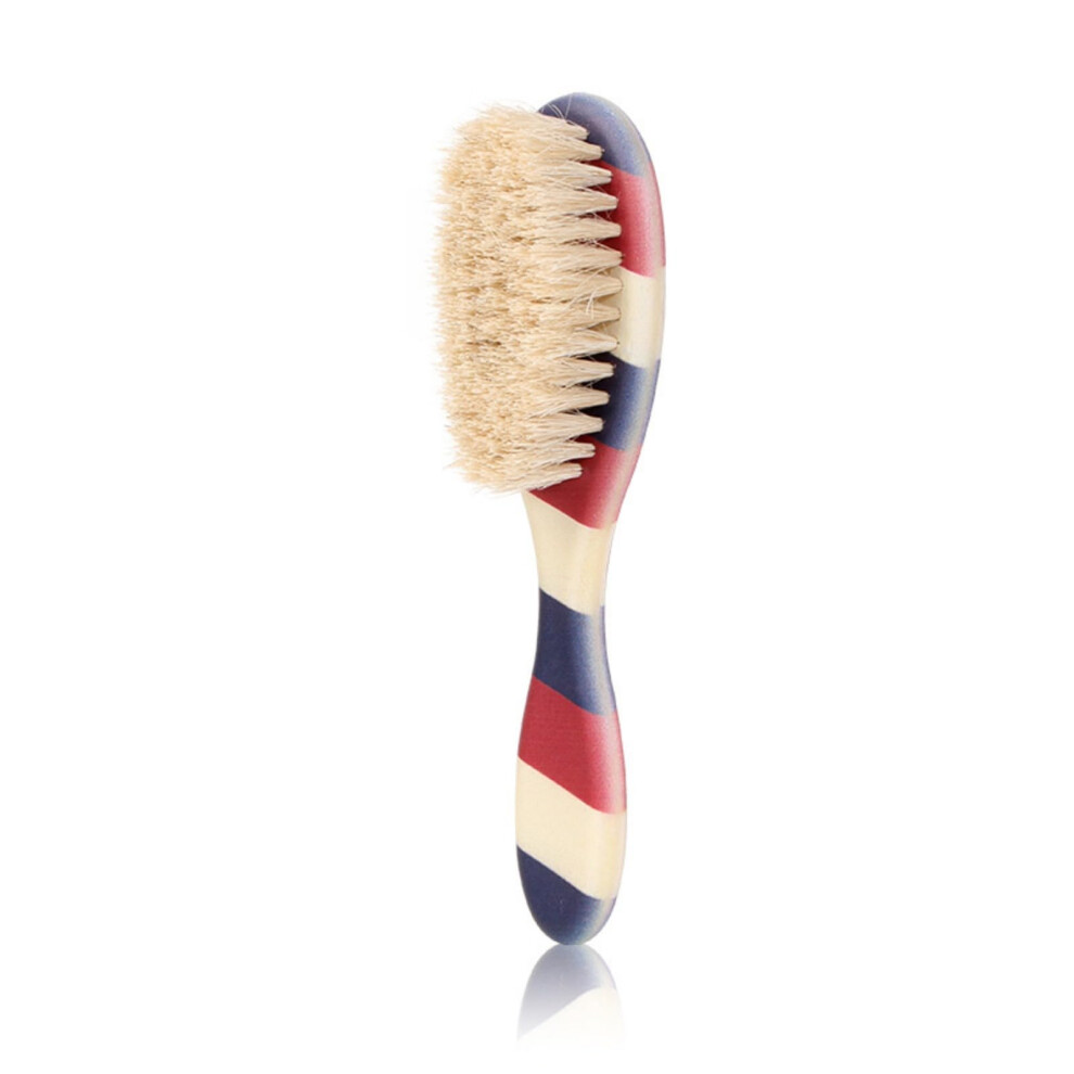 Unisex Black Beard Comb For Men With Boar Bristles, Vintage Abs Antistatic Barbergrade Styling Tool