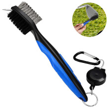Spazzola versatile per mazze da golf, pulitore per scanalature delle mazze, garantisce uno spin ottimale, un contatto migliore, moschettone