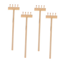 Set of 4 Mini Wooden Rakes for Sandpit Beach Construction Kits Sandbox Rake