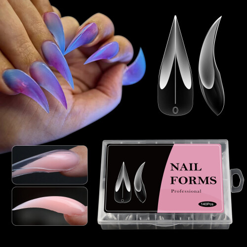 Reusable Nail Extension Templates Clear Forms Precise Scaling 1