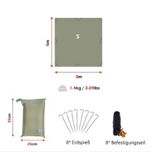 Telo portatile da campeggio per esterni, in poliestere ripstop resistente, ideale per avventure di trekking e condizioni meteorologiche estreme,